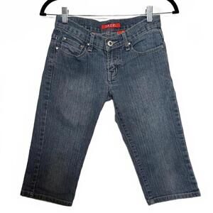 Vintage Y2K Soft Grunge Denim Studded Capri Jeans